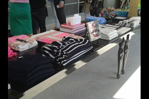 Product at the J.Crew London pop-up store at Kings Cross